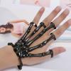 Starsouce Punk Style Skull Skeleton Hand Bracelet with Ring Halloween Goth Ghost Claw Finger Hand Bone Bracelet for Women view 2