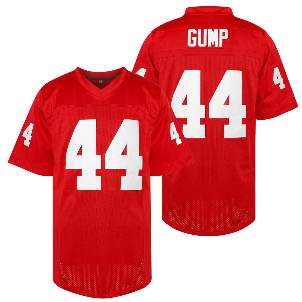 44 Red Football Jersey Forrest Gump Shirt Stitched Movie Sports Pullover Casual Men's Clothing S-3XL (Medium, 44-Red)