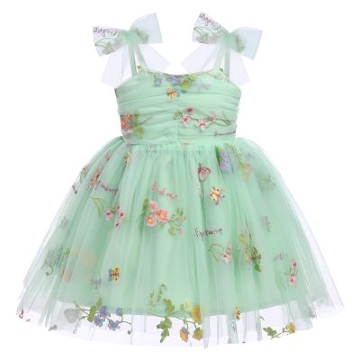 First Birthday Outfit Girl Baby Girl Birthday Outfit Tulle Dress for Girls Toddler Princess Tutu Pageant Dress Cake Smash Photoshoot Dresses Baby Birthday Dress Green Embroidery 12-18 Months