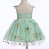 First Birthday Outfit Girl Baby Girl Birthday Outfit Tulle Dress for Girls Toddler Princess Tutu Pageant Dress Cake Smash Photoshoot Dresses Baby Birthday Dress Green Embroidery 12-18 Months view 4