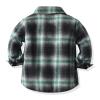 Toddler Boys Girls Shirt Coat Jacket Gradient Plaid Long Sleeve Kids Button Tops Outwear Boys Fall (Green, 6-7 Years) view 2
