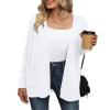 LILBETTER Women Long Sleeve Soft Basic Knit Cardigan Sweater with Pockets(White,Medium) view 1