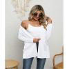 LILBETTER Women Long Sleeve Soft Basic Knit Cardigan Sweater with Pockets(White,Medium) view 2