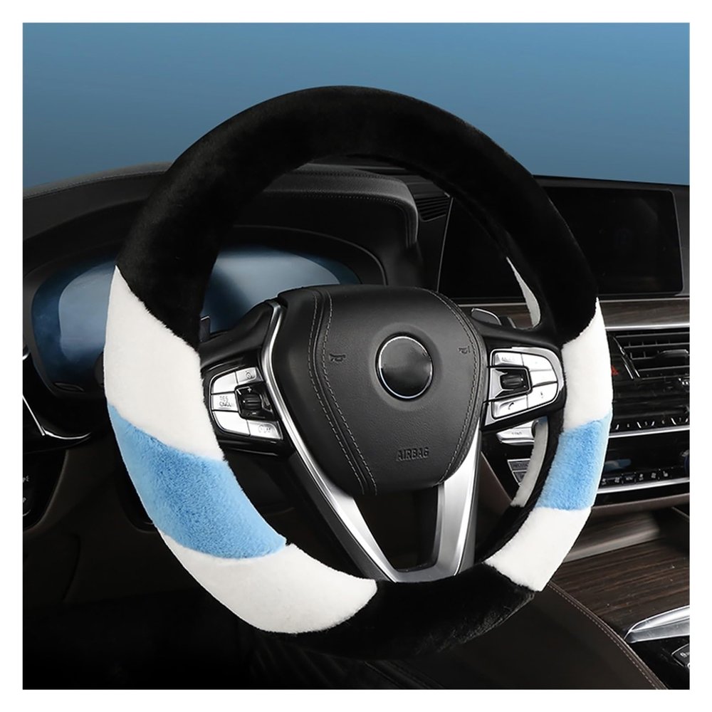 FUERU Car Steering Wheel Cover Set Car Steering Wheel Cover Winter Plush Comfortable and Durable Car Interior Accessories (Color : 4#)