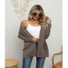 LILBETTER Women's 2023 Fall Winter Long Sleeve Open Front Casual Lightweight Soft Knit Cardigan Sweater Outerwear(Brown,Medium) view 2