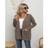 LILBETTER Women's 2023 Fall Winter Long Sleeve Open Front Casual Lightweight Soft Knit Cardigan Sweater Outerwear(Brown,Medium) view 4