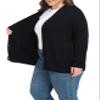 Classic Plus Size Sweater for Women Non-Bulky Soft Stretch Cardigans(Black, 4X) view 4