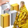 Copkim 100 Pcs Emergency Blankets for Survival 83 x 55 Emergency Foil Thermal Reflective Space Blanket Bulk Waterproof Individually Wrap Survival for Car Camping Outdoor Homeless (Gold Silver) view 1