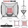 VAVOSPORT 7x7' Baseball Net Set - Portable Softball & Baseball Net for Hitting and Pitching, Batting Tee, Ball Caddy, Strike Zone, Baseball Training Equipment for Youth Practice, Games, Adult Sports view 2
