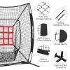 VAVOSPORT 7x7' Baseball Net Set - Portable Softball & Baseball Net for Hitting and Pitching, Batting Tee, Ball Caddy, Strike Zone, Baseball Training Equipment for Youth Practice, Games, Adult Sports view 3