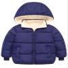 Baby Boys Girls Winter Coat 1 2 Year Infants Navy Blue Fleece Outerwear 12-18 Months Newborn Puffer Jackets for Babies Thicken Plush Down Alternative with Removable Fur Hooded 1st New Year Jackets view 1