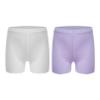 FEESHOW Girls Kids Seamless Boyshort Panties Cotton Safe Under Dress Underwear Gymnastics Sports Shorts Tumbling Dancing White&Purple 3-4 Years view 2