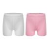 FEESHOW Girls Kids Seamless Boyshort Panties Cotton Safe Under Dress Underwear Gymnastics Sports Shorts Tumbling Dancing White&Pink 3-4 Years view 2