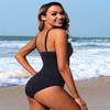 Holipick Black Crochet Tummy Control One Piece Swimsuit Modest Bathing Suit High Neck Full Coverage Swimwear L view 3
