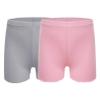 FEESHOW Girls Kids Seamless Boyshort Panties Cotton Safe Under Dress Underwear Gymnastics Sports Shorts Tumbling Dancing Gray&Pink 5-6 Years view 1