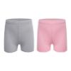 FEESHOW Girls Kids Seamless Boyshort Panties Cotton Safe Under Dress Underwear Gymnastics Sports Shorts Tumbling Dancing Gray&Pink 5-6 Years view 2
