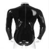 Lejafay Men's Zipper Boxer Shorts Bodycon Patent Leather Long Sleeve Leotard Bodysuit Jumpsuits Zipper Black A X-Large view 4