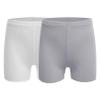 FEESHOW Girls Kids Seamless Boyshort Panties Cotton Safe Under Dress Underwear Gymnastics Sports Shorts Tumbling Dancing White&Gray 11-12 Years view 1