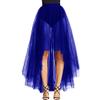 WDPL Women's Maxi High Low A-line Layers Tulle Sheer Evening Skirt (Royal Blue, XX-Large) view 1