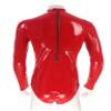 Lejafay Men's Zipper Boxer Shorts Bodycon Patent Leather Long Sleeve Leotard Bodysuit Jumpsuits Zipper Red A Large view 4