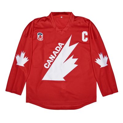 Youth 99 Gretzky Hockey Jersey 1991 Team Canada Ice Hockey Jersey Stitched (Large, Red)