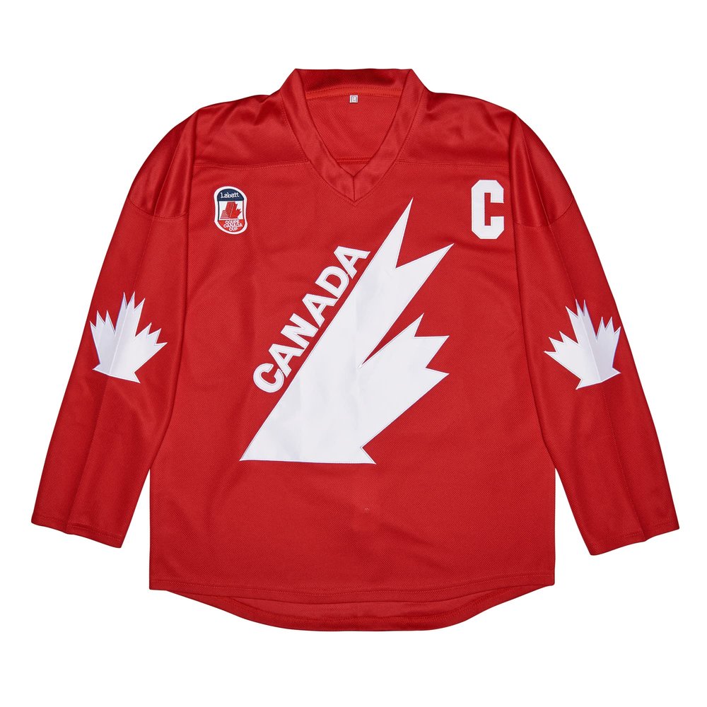Youth 99 Gretzky Hockey Jersey 1991 Team Canada Ice Hockey Jersey Stitched (Large, Red)