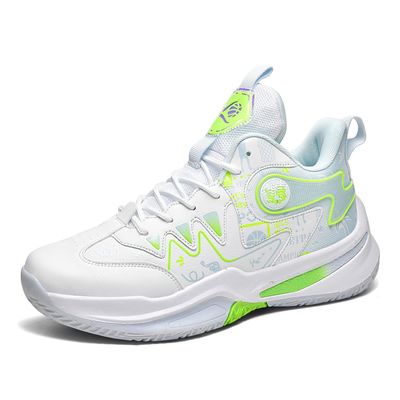 VAXAV Women's Men's High Top Basketball Shoes Outdoor Sports Sneakers Athletic Running Tennis Shoes Size 6/5 White Blue