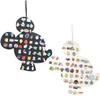 JOYMOMO 2 Pack Hanging Brooch Pin Organizer Enamel Pin Display Cute Cartoon Shape Brooch Pin Display Storage Holder for Brooch Pin(Without Accessories) (black+beige) view 1