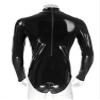 YiZYiF Mens Shiny Latex Catsuit Jumpsuit Slim Fit Long Sleeve Zipper Boxer Bodysuit Leotard Clubwear Zipper Black A X-Large view 4