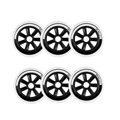 JHKJ Inline Wheels Replacement Wheels 110MM 125MM Marathon Street Speed Inline Wheels Replacement Wheels Hardness 85A 6-Pack White,125mm