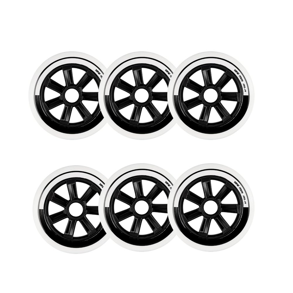 JHKJ Inline Wheels Replacement Wheels 110MM 125MM Marathon Street Speed Inline Wheels Replacement Wheels Hardness 85A 6-Pack White,125mm