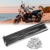 X AUTOHAUX 36pcs Bicycle Carbon Steel Spokes 14G Bike Spoke 226mm Length with Nipples for Most Bicycle Black view 2