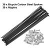X AUTOHAUX 36pcs Bicycle Carbon Steel Spokes 14G Bike Spoke 226mm Length with Nipples for Most Bicycle Black view 4