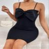 Bow Front Cami Bodycon Dress (Color : Black, Size : Medium) view 2