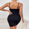 Bow Front Cami Bodycon Dress (Color : Black, Size : Medium) view 3