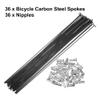 X AUTOHAUX 36pcs Bicycle Carbon Steel Spokes 14G Bike Spoke 295mm Length with Nipples for Most Bicycle Black view 4