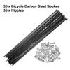 X AUTOHAUX 36pcs Bicycle Carbon Steel Spokes 14G Bike Spoke 284mm Length with Nipples for Most Bicycle Black view 4