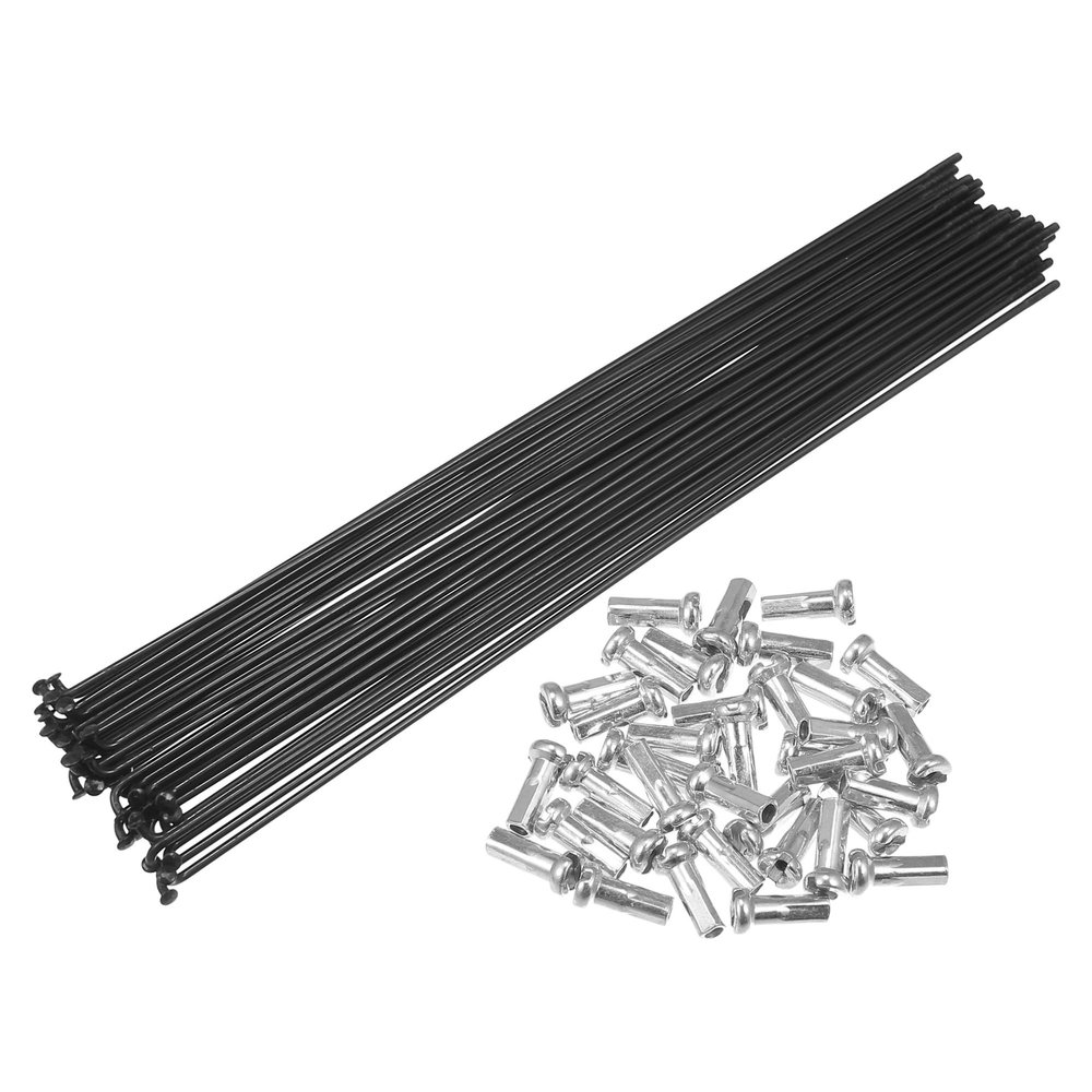 X AUTOHAUX 36pcs Bicycle Carbon Steel Spokes 14G Bike Spoke 224mm Length with Nipples for Most Bicycle Black