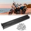 X AUTOHAUX 36pcs Bicycle Carbon Steel Spokes 14G Bike Spoke 224mm Length with Nipples for Most Bicycle Black view 2