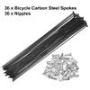 X AUTOHAUX 36pcs Bicycle Carbon Steel Spokes 14G Bike Spoke 224mm Length with Nipples for Most Bicycle Black view 4