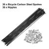 X AUTOHAUX 36pcs Bicycle Carbon Steel Spokes 14G Bike Spoke 286mm Length with Nipples for Most Bicycle Black view 4