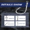 BLUEWING Offset Circle Hook with Swivel 5pcs Stainless Steel, Extra Sharp for Freshwater Saltwater Big Game Fishing, Size 06: 14/0, 5pcs view 2