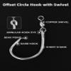BLUEWING Offset Circle Hook with Swivel 5pcs Stainless Steel, Extra Sharp for Freshwater Saltwater Big Game Fishing, Size 06: 14/0, 5pcs view 3