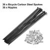 X AUTOHAUX 36pcs Bicycle Carbon Steel Spokes 14G Bike Spoke 246mm Length with Nipples for Most Bicycle Black view 4