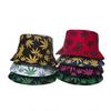 Punk Black Green Red Leaf Weed Fisherman Caps Bucket Hats Hip Hop Gorro Outdoor Men(White Green) view 2
