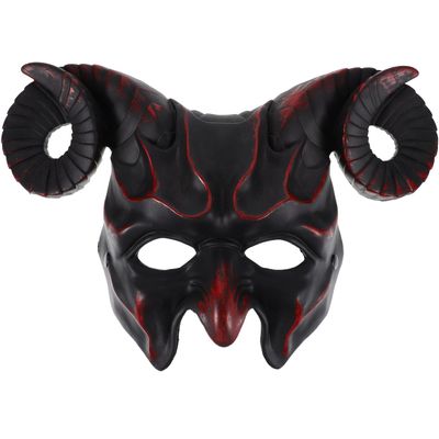 Didiseaon Carnival Devil Mask Horror Half Face Mask Halloween Animal Cosplay Scary Ox Horn Animal Ram Antler
