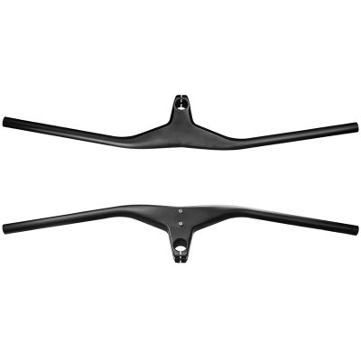 1-1/8" Full Carbon Fiber Mountain Bike Handlebars Integrated Stem Handlebars 3K Matting Surface 28.6mm Riser with -17 Degree Stem 70-100mm*600-800mm MTB Accessories,Matte Black,70 * 600mm