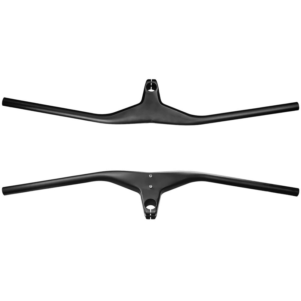 1-1/8" Full Carbon Fiber Mountain Bike Handlebars Integrated Stem Handlebars 3K Matting Surface 28.6mm Riser with -17 Degree Stem 70-100mm*600-800mm MTB Accessories,Matte Black,70 * 600mm
