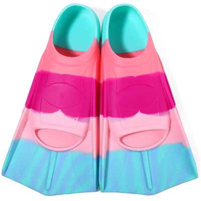 Azuunye Kids Swim Fins, Short Blade Non-Slip Heel Pool Training Flippers for Youth Lightweight Design Small