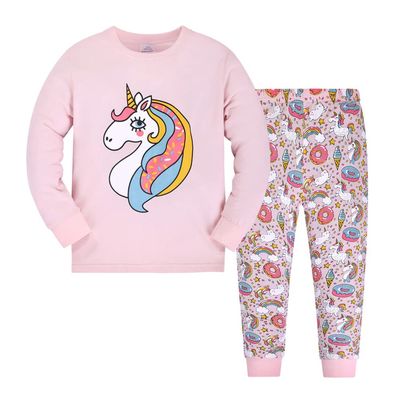 Girls Christmas Unicorn Pajamas Sleepwears Pyjamas 2pcs Long Sleeves Tops Pjs Nightwear + Pants Sets for Toddler Kid Pink Size 5-6 Years 6T
